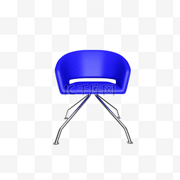 电商装饰c4d图片_创意仿真立体蓝色椅子