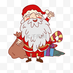紫色礼盒图片_圣诞老人和糖果插画