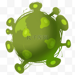 绿色的细菌装饰插画