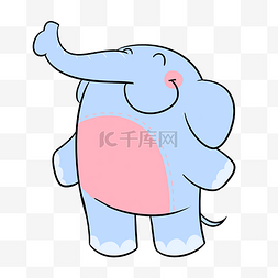 大象可爱手绘图片_卡通可爱大象png透明底