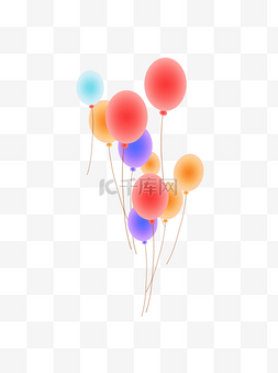彩色漂浮气球图片_卡通彩色漂浮气球设计可商用元素