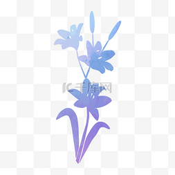 手绘花朵图案图片_矢量紫色喷墨花朵图案