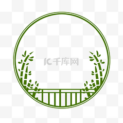 中国绿色风边框图片_中国风边框剪纸窗花古典竹子