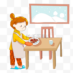 餐桌手绘插画图片_手绘冬至美食插画