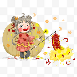 中国红色喜庆背景图片_卡通手绘元旦新春喜庆插画PNG