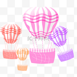 卡通粉色热气球图片_浪漫粉色热气球设计元素