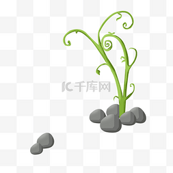 缝植物图片_手绘卡通植物发芽