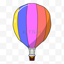 手绘可爱清新彩色热气球