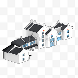 2.5D免抠中国风客家建筑