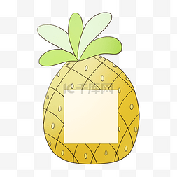 黄色的菠萝相框插画