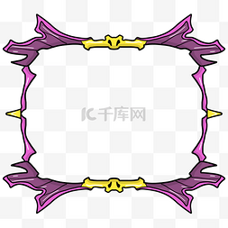 紫色不规则边框图片_紫色游戏边框插画