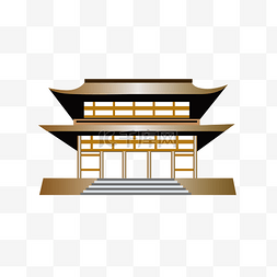 金色的房屋建筑插画