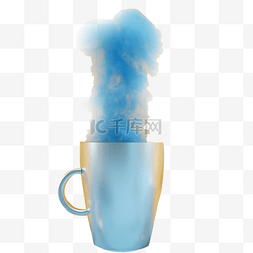 生活中的图案图片_水杯中的蓝色液体免抠图