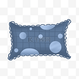 白模枕头图片_手绘蓝色枕头