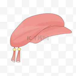 手绘粉色帽子插画