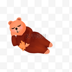 世界睡眠日小熊插画