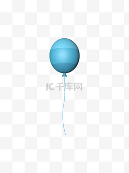 圣诞气球渐变C4D气球立体蓝色气球