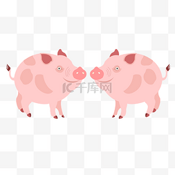 矢量粉色小猪图片_粉色肥肥的猪可爱的猪矢量图
