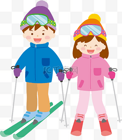 冬季系列图片_冬天冬季系列卡通滑雪