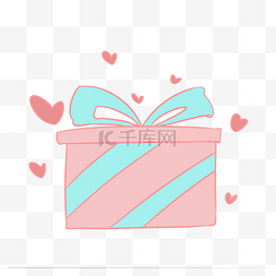 蓝色丝带礼物盒图片_七夕情人节丝带礼物盒装饰礼品爱