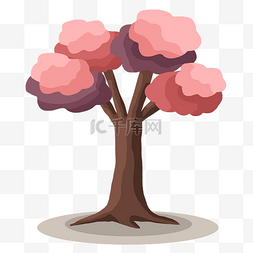卡通大树粉色图片_粉色的树大树桃树