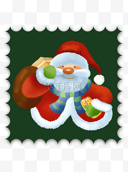 圣诞邮票图片_手绘风圣诞邮票小贴纸元素