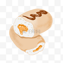 松软面包零食插画