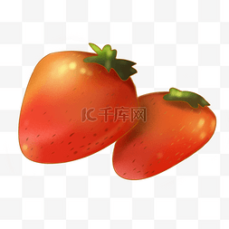 新鲜草莓采摘图片_手绘水果草莓插画