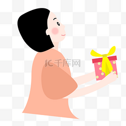 收到礼盒图片_教师节收到礼物的女老师