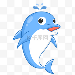 卡通海洋生物素材图片_海豚蓝色