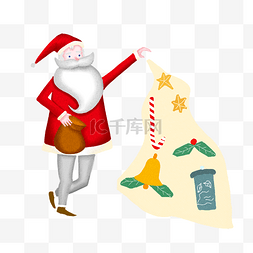 圣诞老人和铃铛插画