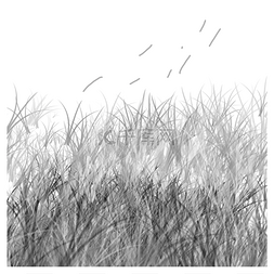 植物冬天图片_灰色手绘通用冬天草地