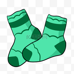 绿色手绘花边袜子