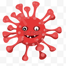 传染途径图片_红色的有害细菌插画
