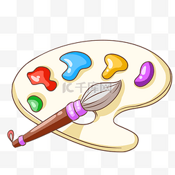 校园文具系列绘画板手绘插画