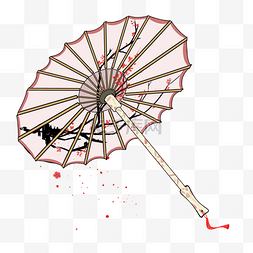 卡通手绘古风油纸伞