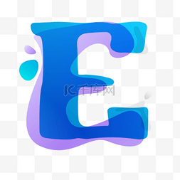 叠加的心图片_矢量蓝色渐变叠印英文字母E