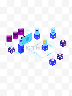 紫色高楼图片_卡通扁平立体紫色高楼元素