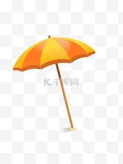 旅行沙滩图片_卡通沙滩遮阳伞旅行元素