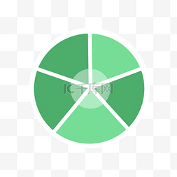 ppt模板图片_绿色圆形分类标识