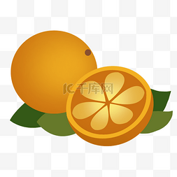 黄色创意橙子水果