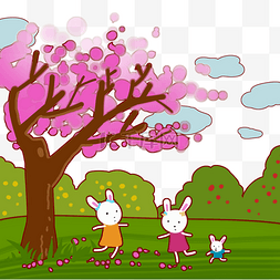 跳舞的兔子图片_立春风景和小兔子