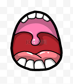 嘴巴喉咙图片_手绘卡通器官喉咙
