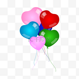 彩色漂浮气球图片_免扣卡通爱情气球