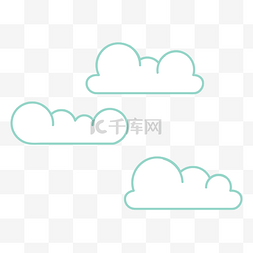 矢量蓝天素材图片_卡通矢量简约扁平化云朵