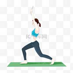 扁平风女人图片_运动健身锻炼身体拉伸扁平风矢量