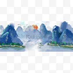 水墨湖光山色图片_山水画湖光山色两想闻