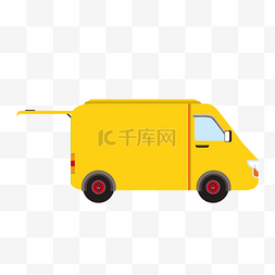 手绘的货车图片_黄色的运输车手绘设计