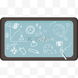 化学元素字母图片_教师节卡通校园版小黑板矢量图