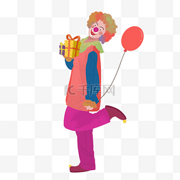 缤纷气球图片_小丑愚人节气球4月1日马戏团PNG